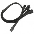 Nanoxia 3-pin Fan Female - 4x 3-pin Fan Male, 0.3m, negru
