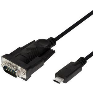 Cablu periferice Logilink AU0051 USB-C Male la Serial 9 pin Male, 1.2 m, Negru