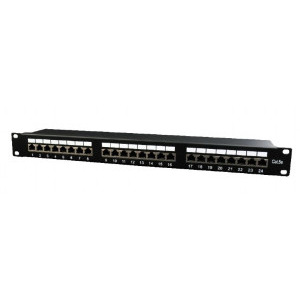 Accesoriu retea Gembird Patch panel 19 inch 24 Port CAT5e FTP shielded Black