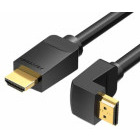 Cablu video Vention HDMI Male - HDMI Male, v2.0, 3 m, Conector 270 grade, Negru