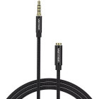 Cablu audio Vention Jack 3.5 mm Male - Jack 3.5 mm Female, 3m, negru