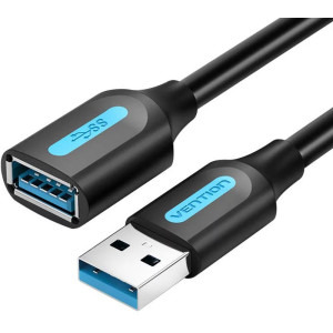 Vention USB 3.2 gen 1 Male - USB 3.2 gen 1 Female, 1m, negru