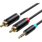 Cablu audio Vention 1x Jack 3.5 mm Male - 2x RCA Male, 2m, negru