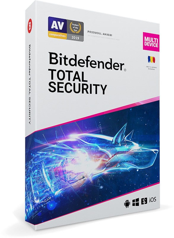 Antivirus Bitdefender Total Security Multi-Device, 5 Dispozitive, 1 An, Licenta noua, Retail