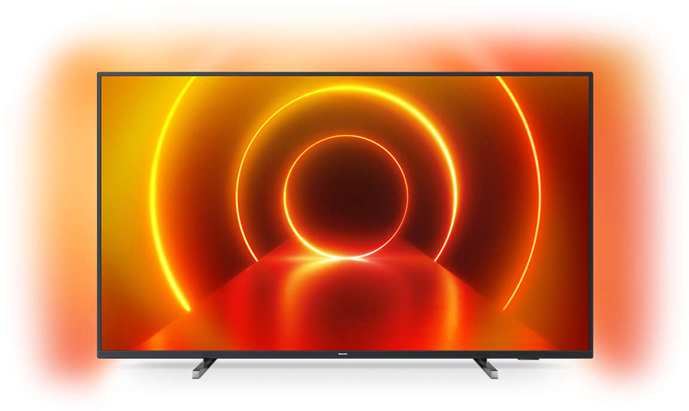 Televizor LED Philips Smart TV 70PUS7805/12 Seria PUS7805/12 178cm gri-negru 4K UHD HDR Ambilight cu 3 laturi