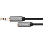 Cablu audio Kruger&Matz Jack 3.5 mm Male - Jack 3.5 mm Female, 3m, negru