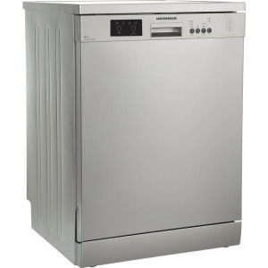 Heinner HDW-FS6006DSE++, 12 seturi, 6 programe, Clasa E, Half Load, AquaStop, 60 cm, Argintiu