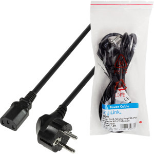 Logilink Schuko Male - IEC 320 C13 Female, 1.8m, negru