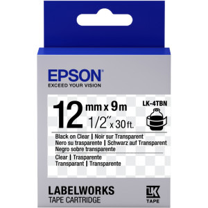 Consumabil Epson Banda etichete LK-4TBN 12 mm Black on Transparent