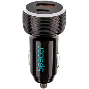 Spacer SPCC-DUOQ-01, 1x USB-C, 1x USB, Quick Charge 18W, White