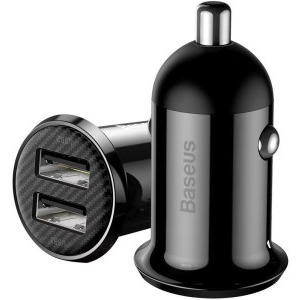 Incarcator auto Baseus Grain Pro CCALLP-01, 2x USB, 4.8A, Black