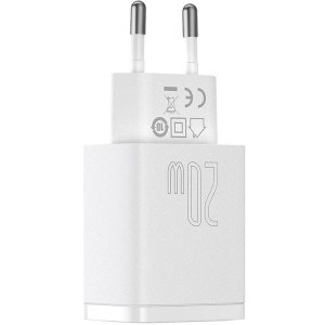 Baseus CCXJ-B02, 1x USB-C, 1x USB, Quick Charge 20W, White