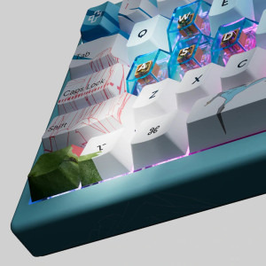QwertyKey 61 Pro Western RGB Blue Tactil Prelubrifiat V2 Switch Mecanica