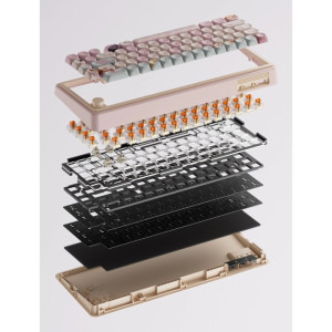 QwertyKey 65 Pro Bliss RGB Pink Liniar Prelubrifiat V2 Switch Mecanica