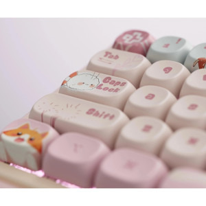 QwertyKey 65 Pro Bliss RGB Pink Tactil Prelubrifiat V2 Switch Mecanica