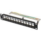 Accesoriu retea Lanberg Patch panel 10 inch 12 Porturi 1U FTP Blank, Negru PPKS-9212-B
