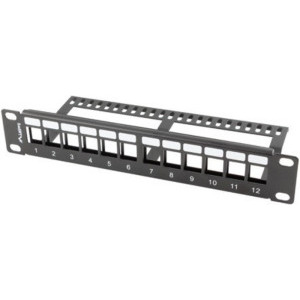 Lanberg Patch panel 10 inch 12 Porturi 1U Blank, Negru PPKS-9112-B