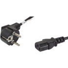 Cablu componente Lanberg Schuko Male - IEC 320 C13 Female, conector 90 grade, 1.8m, negru