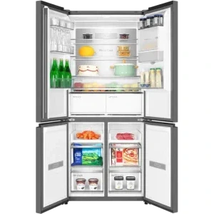 TCL RC518CXD0, 512 L, Clasa D, Total No Frost, Inverter, T-Fresh, T-Temp, Pure Air, AI Radar, Dozator de apa, Control electronic, 190 cm, Inox