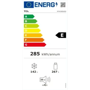 TCL RP409BWE0, 409 L, Clasa E, Total No Frost, Inverter, T-Fresh, Multi-Air flow, Control electronic, 185 cm, Alb