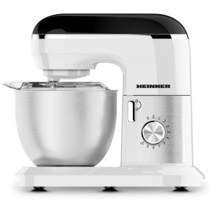Heinner Mixer planetar HPM-1010WHBK, 1000W, 5L, Alb/Argintiu