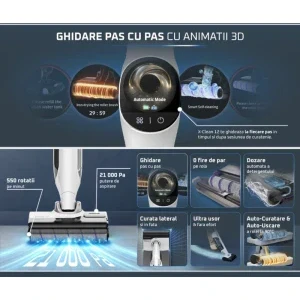 Rowenta X-Clean 12 GZ7267E0, vertical cu mop, 230W, 0.79L, Alb