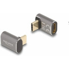 Cablu de date / adaptor DeLOCK Adaptor USB-C 40 Gbps Male la USB-C 40 Gbps Female, unghi, PD 100 W, Antracit