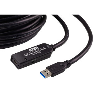 ATEN Extensie USB tip A 3.2 Gen 1 Male la USB-C 3.2 Gen 1 Female, 20 m, Negru