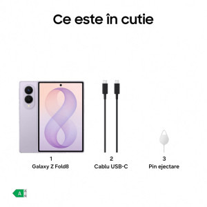 Samsung Galaxy Z Fold 8, 256GB, 12GB RAM, Dual SIM, 5G, 4-Camere, Lavander