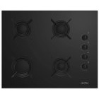 Plita incorporabila Arctic ARNGN64127SB, Gaz, 4 arzatoare, Aprindere electrica, Safety Plus, 65 cm, Sticla neagra