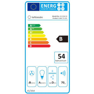 Turbionaire integrata TSL50S, Capacitate de absorbtie 610 m3/h, Clasa B, 3 viteze, Iluminare LED, 1 motor, 50 cm, Inox