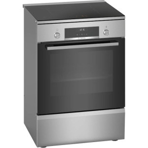 Aragaz Bosch HLS59D351, Electric, 4 zone de gatit, EcoClean Direct, AutoPilot 10, 3D HotAir, Autocuratare hidrolitica, Timer, Grill, Clasa A, 60 cm, Inox