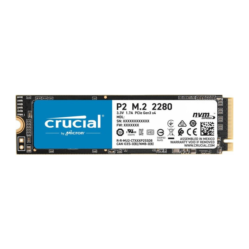 SSD Crucial P2 1TB PCI Express 3.0 x4 M.2 2280 PC Garage