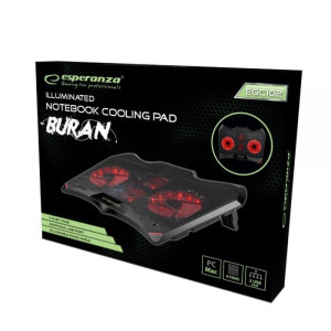 Esperanza Gaming laptops, 15.6 inch Buran, 4 ventilatoare, iluminare LED