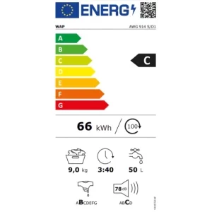 Whirlpool profesionala  AWG 914S/D1, 9 kg, 1400 RPM, Clasa C, Inverter, 6th Sense, FreshCare+, Steam Refresh, Argintiu