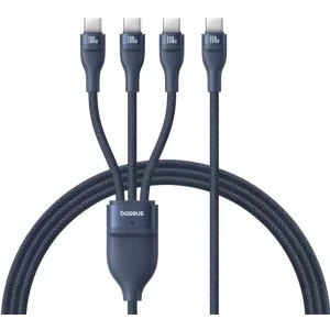 Cablu de date / adaptor Baseus One-for-three, USB-C Male la 3x USB-C Male, 100 W, 1.5 m, Blue
