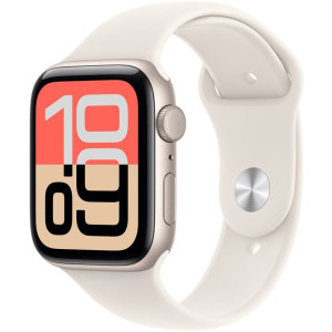 SmartWatch Apple Watch SE 3 (2025), Cellular, GPS, 40mm Aluminium Starlight cu Starlight Sport Band - S/M