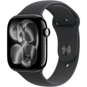 SmartWatch Apple Watch Series 11, GPS, 46mm Carcasa Aluminium Jet Black, Black Sport Band - S/M