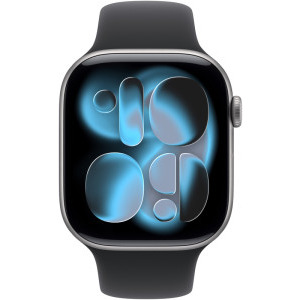 Apple Watch Series 11, GPS, 46mm Carcasa Aluminium Space Grey, Black Sport Band - S/M