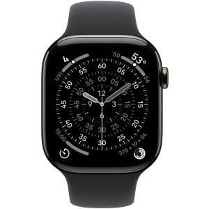 Apple Watch Series 11, Cellular, GPS, 46mm Carcasa Slate Titanium, Black Sport Band - M/L