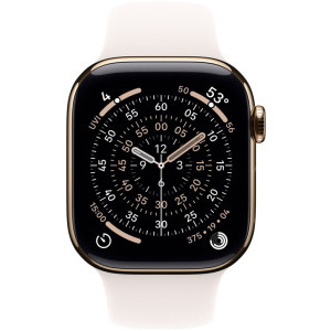 Apple Watch Series 11, Cellular, GPS, 46mm Carcasa Gold Titanium, Light Blush Sport Band - S/M