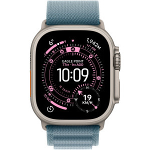 Apple Watch Ultra 3, Cellular, 49mm Carcasa Titanium, Light Blue Alpine Loop - Medium