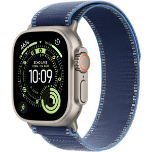 SmartWatch Apple Watch Ultra 3, Cellular, 49mm Carcasa Natural Titanium, Blue/Bright Blue Trail Loop - S/M