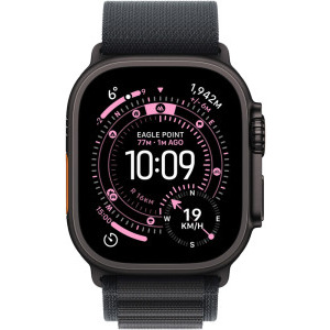 Apple Watch Ultra 3, Cellular, 49mm Carcasa Titanium Black, Black Alpine Loop - Medium