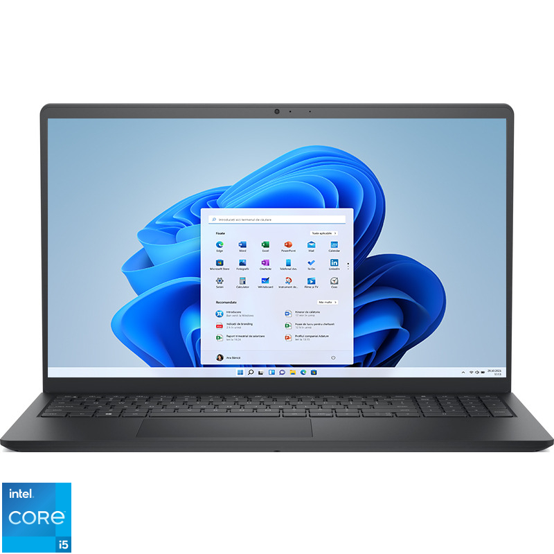 Laptop DELL 15.6'' 15 DC15250, FHD 120Hz, Procesor Intel® Core™ i5-1334U (12M Cache, up to 4.60 GHz), 16GB DDR4, 512GB SSD, Intel Integrated Graphics, Win 11 Pro, Carbon Black, 3Yr ProSupport