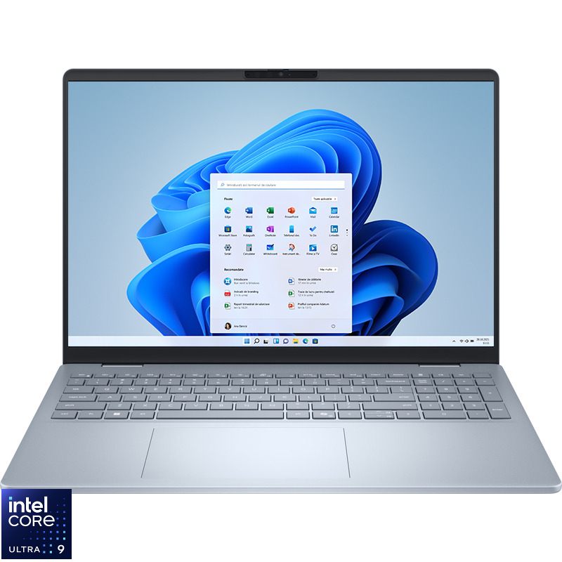 Laptop DELL 16'' Plus DB16250, 2.5K Mini LED Touch 90Hz, Procesor Intel® Core™ Ultra 9 288V (12M Cache, up to 5.10 GHz), 32GB LPDDR5X, 1TB SSD, Intel Arc 140V, Win 11 Pro, Ice Blue, 3Yr CIS