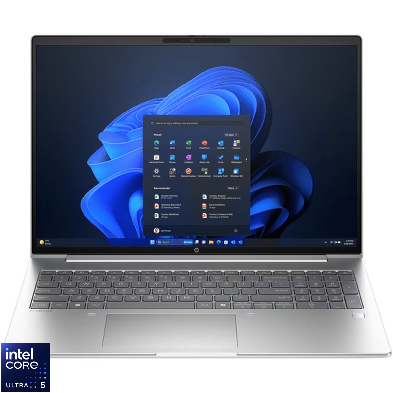 Laptop HP 16'' ProBook 4 G1i 16, WUXGA IPS, Procesor Intel® Core™ Ultra 5 225U (12M Cache, up to 4.80 GHz), 16GB DDR5, 512GB SSD, Intel Graphics, Win 11 Pro, Silver