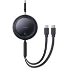 Cablu de date / adaptor Baseus Bright Mirror 2, USB-C Male la 2x USB-C Male, 100 W, Retractabil, 1 m, Black