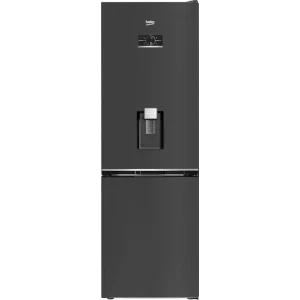 Beko B5RCNA376HXBRW, 370 L, Clasa C, No Frost, ProSmart Inverter, HarvestFresh, AeroFlow, CoolAdapt, HomeWhiz, Dozator apa, Control electronic, 186 cm, Metal Look