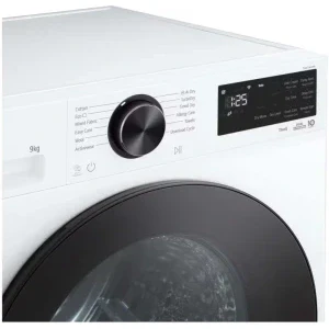 LG RHX5009TB, Pompa de caldura, 9 kg, Clasa B, Dual Inverter, AI Dry, TurboDry, ThinQ, Smart Pairing, Alb